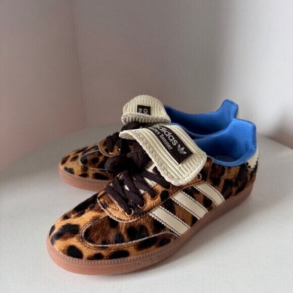 New Adidas x Wales Bonner Samba Pony Leopard Print Women's Sneaker - Picture 2 of 5